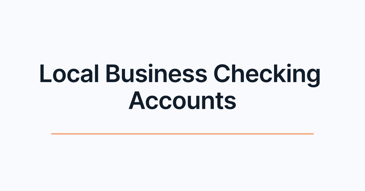 Local Business Checking Accounts